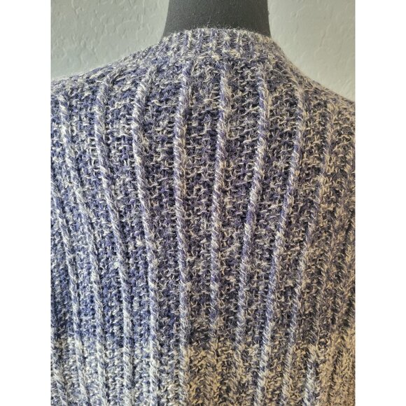 Lucky Brand Ribbed Knit Blue Ombre Long Sleeve Sweater Size M Casual Office Wear - Picture 6 of 11
